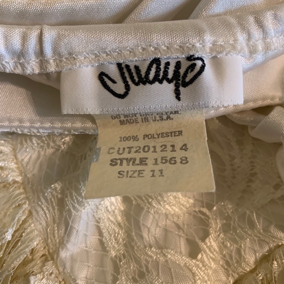 VTG 80s Judys Size 11 White Drop Waist Dress - Picture 11 of 11